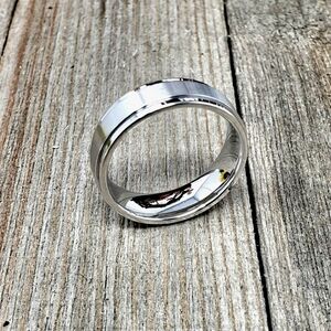 Satin Finish Men's Stainless Steel Stair Step Band Ring Multi Sizes New